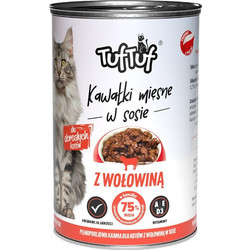 Tuftuf Pieces of Meat in Sauce with Beef Κονσέρβα Γάτας 415gr