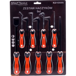 Σετ Εργαλείων Γάντζοι - Ξύστρα - Σουβλιά 9 τμχ Kraft&Dele KD-10959