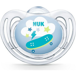 Nuk Freestyle Ανατομική Ορθοδοντική Πιπίλα Σιλικόνης 0-6m Skateboard Μπλε