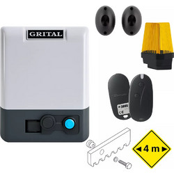 GRITAL GR5 Full Pack με 1 τηλεχειριστήριο | Μοτέρ συρόμενης γκαραζόπορτας 230V έως 500kg, Κρεμαγιέρα: Μεταλλική