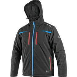 Μπουφάν CXS NORFOLK χειμερινό ανδρικό softshell μαύρο με μπλε/κόκκινα αξεσουάρ HV