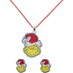 The Grinch Christmas Set necklace + earrings