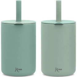 Kiokids Ποτήρια Σιλικόνης Πράσινο Mint 2x180ml 3804