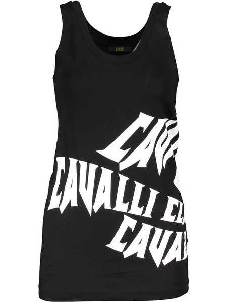 Cavalli Class Womens Tank Top Black QXT62CJD060_CF3401E-RO05051