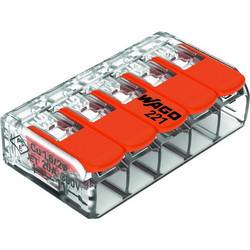 Κλέμα WAGO 221, 5 αγωγοί 0,02-4 mm - 221415