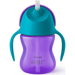 Philips Avent Κύπελλο με Καλαμάκι Μπλε Μωβ 200ml