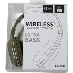 Gjby CA-108 Ασύρματα Bluetooth Ακουστικά Over Ear Πράσινα Χακί