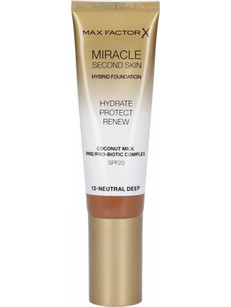 Max Factor Miracle Second Skin Hybrid 12 Neutral Deep Liquid Foundation SPF20 30ml