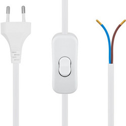 POWERTECH καλώδιο τροφοδοσίας CAB-P041 με διακόπτη, 2x 0.75mm 1.5m, λευκό