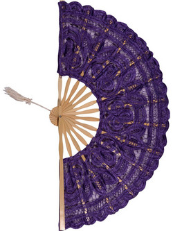 Χειροποίητη βεντάλια (27cm) μώβ