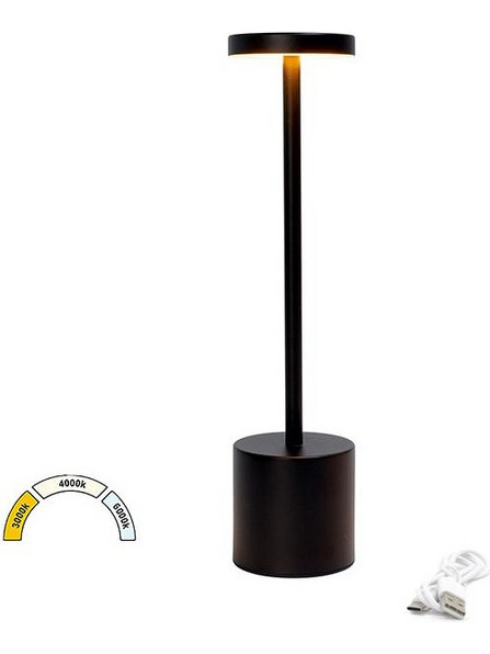Adeleq Πορτατίφ Επαναφορτιζόμενο LED 3W CCT Dimmable Μαύρο 5-0031