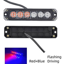 LED Φανάρι Μπλε - Κόκκινο με 2 Λειτουργίες Σταθερή - Strobe 13cm 12V-24V 6 SMD 521469