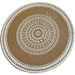 Yuk Σουπλά Ψάθινο Αδιάβροχο Boho White Φ38.5εκ 6τμχ