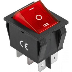 Διακόπτης IRS-203-1C ON-OFF-ON 6P Κόκκινος (DM-0046-203)