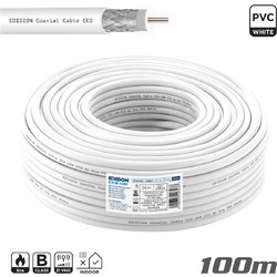 Καλώδιο Coaxial CCS-100 CCS AL Eca PVC Λευκό 100m