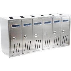 Γραμματοκιβώτια Σειράς Κίνας 6 Θέσεων 621x175x300mm Ασημί G6PA