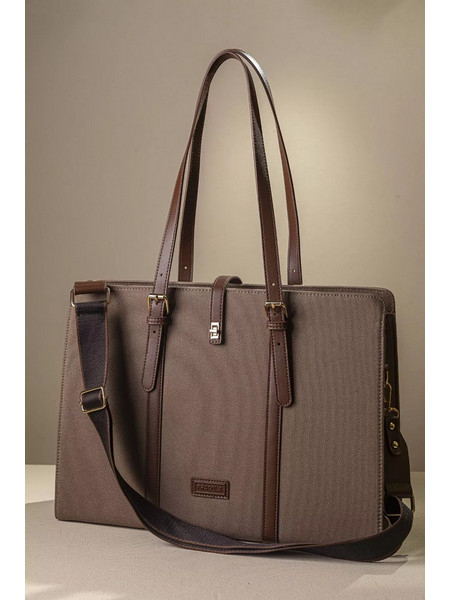 Επαγγελματική Τριθέσια Τσάντα Dark beige 41x15x30 Dark beige