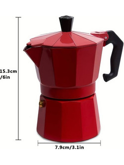 Μόκα Μπρίκι Καφετιέρα 150ml Αλουμινίου Moka Pot κόκκινο