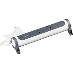 Legrand Πολύπριζο Ασφαλείας 3 Θέσεων Σούκο USB C+C Μαύρο Premium