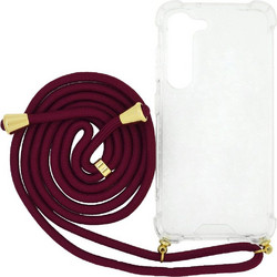 Ancus Crossbody Back Cover Transparent / Burgundy (Samsung Galaxy S23 5G)