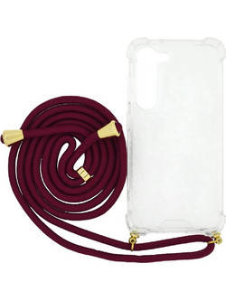 Ancus Crossbody Back Cover Transparent / Burgundy (Samsung Galaxy S23 5G)