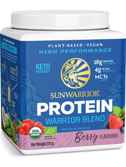 Sunwarrior Protein Warrior Blend Berry Shortcake Φυτική Πρωτεΐνη 375gr