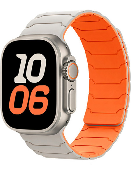 Hoco WA39 Λουράκι Σιλικόνης Beige / Orange (Apple Watch 38 / 40 / 41 / 42mm)