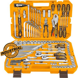 INGCO Εργαλεία Χειρός και Καρυδάκια 1/4"-1/2"-3/8'' Σετ 142 τεμ.(HKTHP21421)