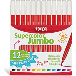 EFO Supercolor Jumbo Μαρκαδόροι Ζωγραφικής Σετ Κόκκινο 12τμχ
