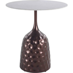 PTMD Βοηθητικό Τραπεζάκι Σαλονιού Anna Bronze 50x55cm