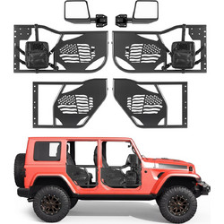 VEVOR Τζιπ Σωληνωτές Πόρτες, 4-Θύρες, Συμβατές με Jeep Wrangler JK Unlimited 2007-2018, από Ατσάλι με Πιστοποιημένους Καθρέφτες JPC4MCXJEEPWLPMA2001V0