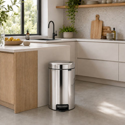 Brabantia 113987 Κάδος Απορριμάτων Κουζίνας Μεταλλικός με Πεντάλ Inox 20lt