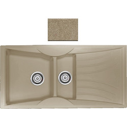 Sanitec Classic 329 Επικαθήμενος Νεροχύτης Γρανίτη Ματ Metallic Cream 104x51cm