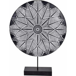 Στρογγυλό διακοσμητικό tribal σε stand,μαύρο,40cm
