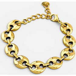 Ατσάλινο Βραχιόλι Peebls Gold Oval Chain