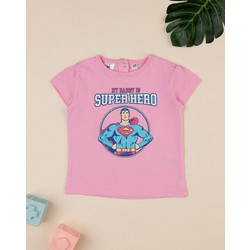 βρεφικό t-shirt ροζ superhero για κορίτσι