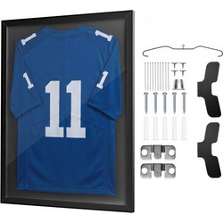Θήκη οθόνης VEVOR Jersey Frame, 80 x 60 x 2,5 cm, Ξύλινο Sport Jersey Shadow Box με 98% προστασία από υπεριώδη ακτινοβολία για υπολογιστή και κρεμάστρα, για μπάσκετ μπάσκετ ποδόσφαιρο μπάσκετ μπλουζάκ