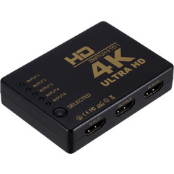 POWERTECH HDMI amplifier switch PTH-052 με τηλεχειριστήριο, 5 σε 1, 4K