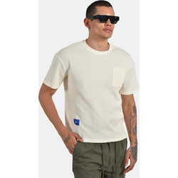 Ανδρικό T-shirt Normal Fit Με Ανάγλυφη Υφή & Τσέπη - Ελαστική Άνεση - ΕΚΡΟΥ