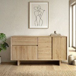 Μπουφές Capri Megapap χρώμα sapphire oak 146x45x76,5εκ