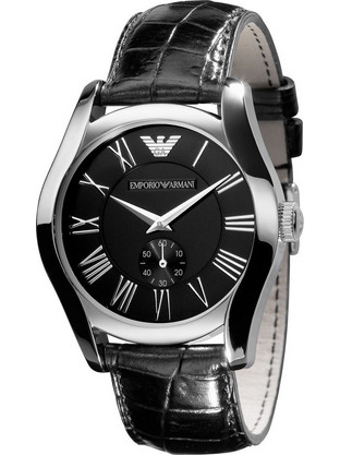 Emporio Armani Ανδρικό Ρολόι με Μαύρο Δερμάτινο Λουράκι AR0643