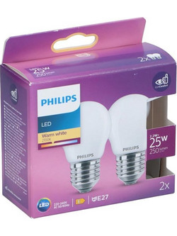 Philips Σετ Λάμπες 2 Τεμαχίων LED E27 Θερμό Λευκό 2700K, 78211 - Philips