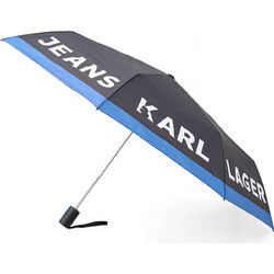 KARL LAGERFELD JEANS ΟΜΠΡΕΛΑ ESSENTIAL LOGO UMBRELLA ΜΑΥΡΟ-ΜΠΛΕ