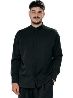 Twin Black Ανδρικό Πουκάμισο Μακρυμάνικο 04-053A Black