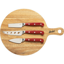 Berkel Cutting Board Acacia + 3 Cheese Knives
