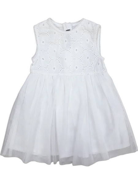 Φόρεμα Αμάνικο με Τούλι All White