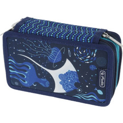 Herlitz Deep Ocean Κασετίνα Γεμάτη με 3 Θήκες Μπλε 50043415
