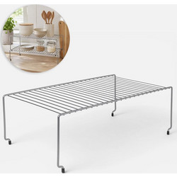 Ράφι Μεταλλικό Στοιβαζόμενο Ασημί 45x23x15cm