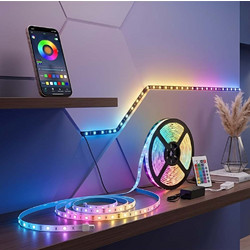 LED Ταινία RGB 5050 10m 12V με Μετασχηματιστή 220V - Bluetooth - Χειρισμός μέσω Εφαρμογής και Συγχρονισμό Μουσικής 003184