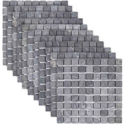 vidaXL Πλακίδια Μωσαϊκού Γκρι 30 x 30 cm Μάρμαρο